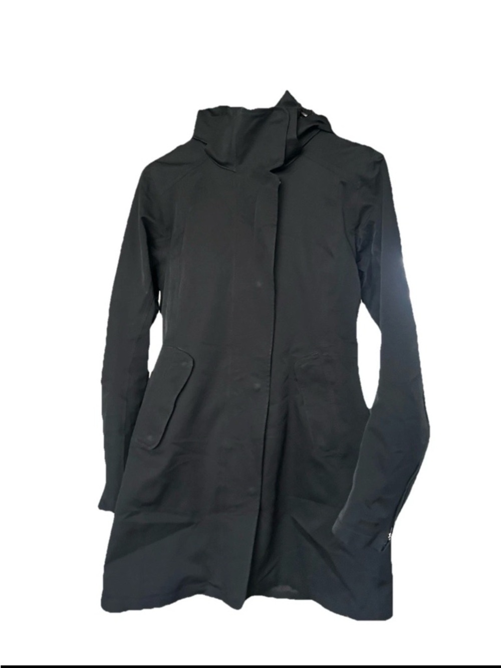 Patagonia Black Hooded Trench Coat Outer Shell to h2no puffer Jacket